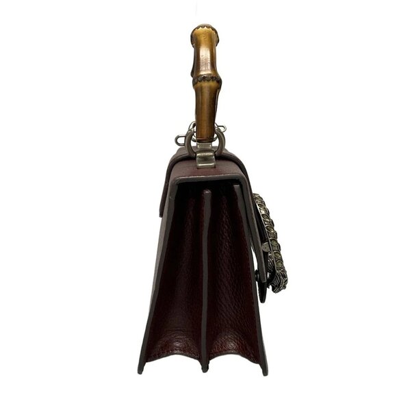 Auth GUCCI Dionysus/Bamboo 523367 Bordeaux Leather Handbag - Picture 5 of 15